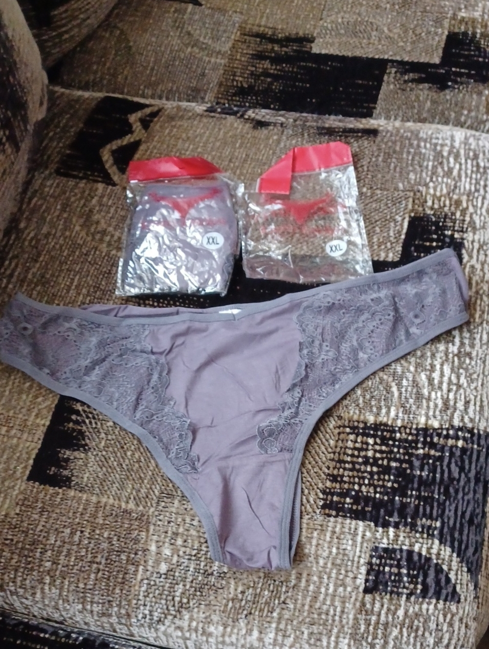 4/$30 New Gray Knotty Knickers - Size XXL